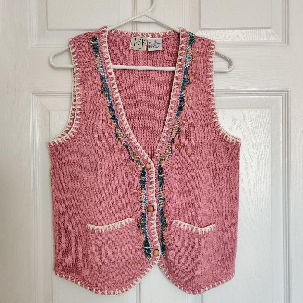 Ivy silk vest with beading